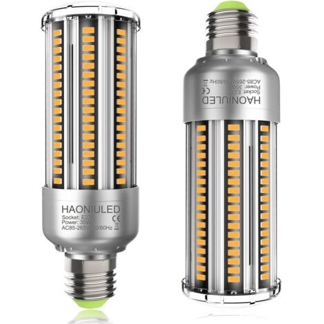 Ampoule LED E27 35 W, blanc chaud 3000 K, haute luminosité 4000 lm, équivalent ampoule halogène E27 300 W, lot de 2 (1/5)