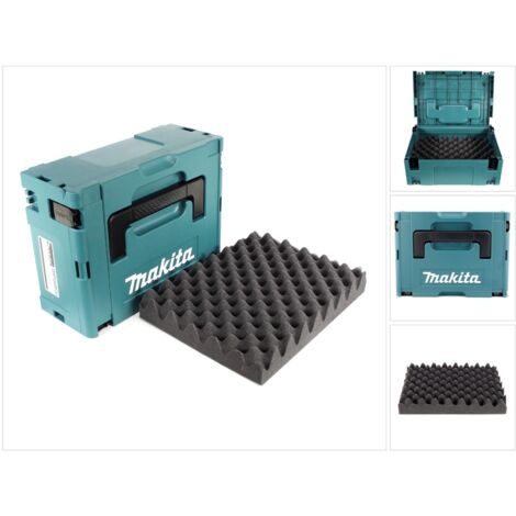 Coffret de rangement Makita MAKPAC 2 avec insert universel – Dimensions 39,5x29,5x15,5cm – Pour outils sans fil et accessoires (1/5)