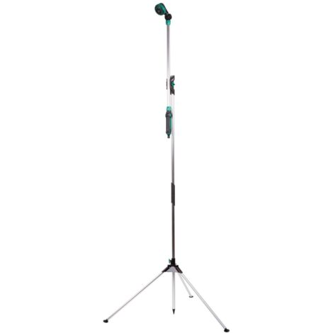 Douche extérieure 2-en-1 avec lance d’arrosage télescopique – Hauteur réglable 149-190cm – Pomme de douche à 180° – 3 modes d’arrosage