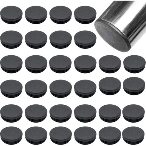 Bouchons Plastiques pour Tube Rond Noirs 32 Pièces Embout de Chaise 19mm Embout pied de chaise Caoutchouc Bouchon d'extrémité de Tube pour tubes en Acier, Chaises, Meubles,Support en Métal(19mm