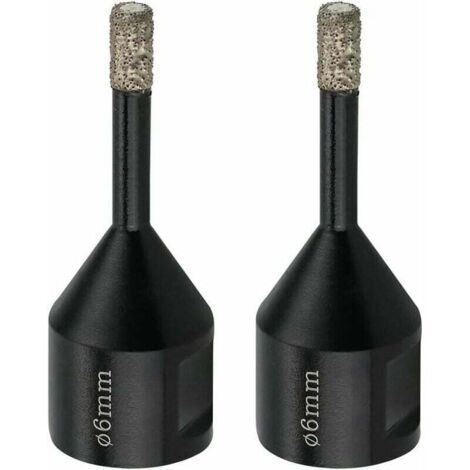 Basetbl – Forets à carrelage 6 mm – Diamant pour marbre et grès cérame – Longueur 62 mm – M14 – 2 pièces à sec pour meuleuse d'angle (1/5)