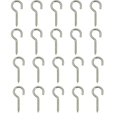 Ccykxa – Lot de 50 crochets à œil M5 X 65 en acier inoxydable AISI 304 – Pour fixation murale et extérieure – Résistance jusqu'à 30 kg - OEIL 304 EN