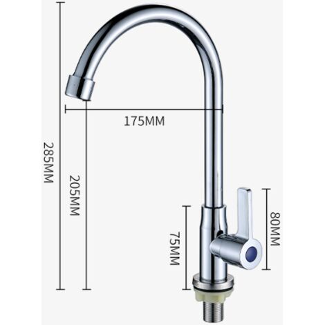Robinet en laiton, robinet d'eau froide simple, fournitures de cuisine, robinet d'évier à légumes, robinet en alliage de zinc, robinet de cuisine vertical, évier sur pied, distributeur d'eau (1/2)