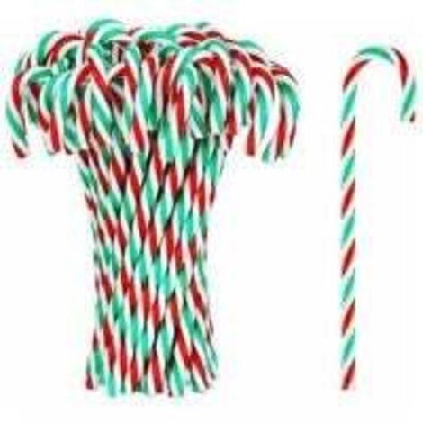 24 Pcs Noël En Plastique Canne En Bonbon Sapin De Noël Ornements Suspendus Décorations D'arbre De Noël Pour Noël Vacances Nouvel An Décor À La Maison Fête Cadeau (1/5)