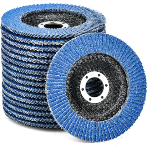 10 disques abrasifs Ø 125 mm x 22,2 mm grain 40 pour l'ébavurage, l'élimination de la rouille, le polissage et la finition (1/5)