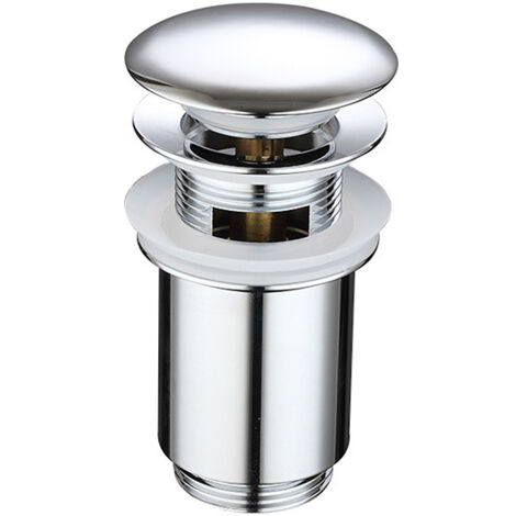 Bonde Pop-up pour bassin en métal, bouchon de vidange pour évier de salle de bain à fente, chrome, petit, argent (1/5)