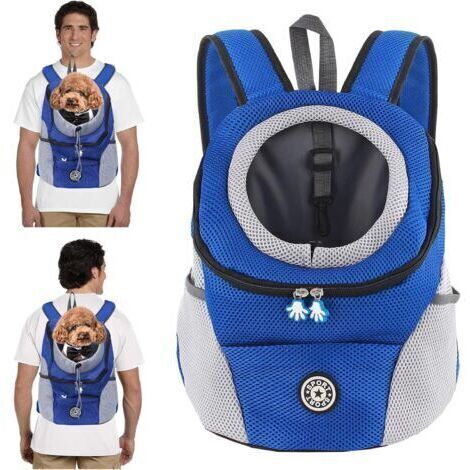 Lablanc – Sac à dos de transport pour chien et chat – Respirant, réglable, fond étanche, bandoulière rembourrée – Pliable, crochet de sécurité (1/5)