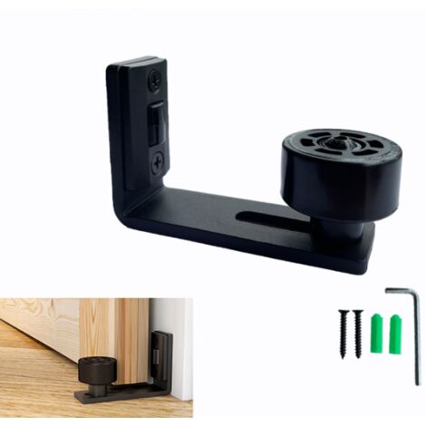 Rail de porte coulissante-Ajustable Guide de Plancher Noir Guide Inférieur Pour Porte en Bois Coulissante Mur / porte (1/5)