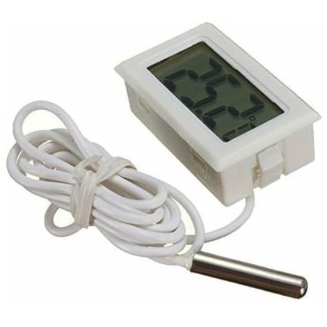Digital LCD Thermomètre Moniteur de Température avec Sonde Externe pour Réfrigérateur Congélateur Réfrigérateur Aquarium - Blanc. (1/5)