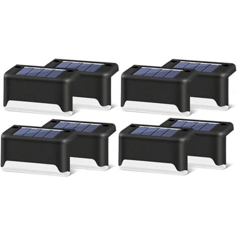 Lampe solaire, à LED, pour escalier, pont, extérieur--coquille noire lumière chaude，8pcs [Classe énergétique A] (1/5)