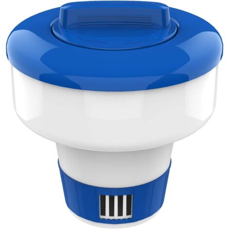Distributeur Flottant de Chlore de, Flotteur de Comprimés à Libération Réglable Grande Capacité pour Piscines Intérieure et Extérieure, Bleu & Blanc (1/5)
