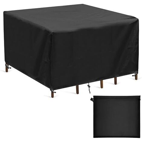 Housses Table de Jardin, 420D Oxford Carre Housse Salon de Jardin Imperméable, Résistance au Vent, Bache Protection Carre Table Jardin Exterieur,90x90x90cm (1/5)