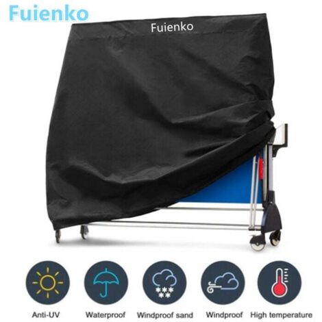 Housse de Protection pour Table de Ping-Pong 210D Oxford 165x70x185cm Noir (1/4)