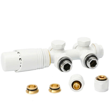– Multibloc avec thermostat pour radiateurs de salle de bain – Raccord central G 1/2' – Tête thermostatique réglable en laiton – 50 mm - M30x1 (1/5)