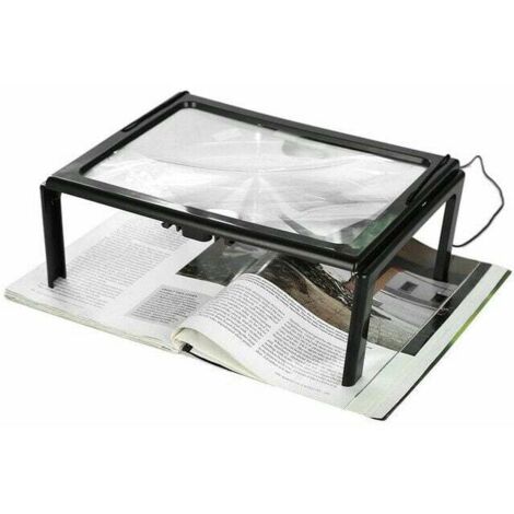 Loupe LED journal pliable ultra mince A4 pleine page loupe loupe lecture loupe loupe avec 3x 4 ampoules LED pour la lecture pour le tricot (1/5)