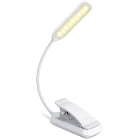 9 LED Lampe de Lecture, Rechargeable Liseuse Lampe en 3 Mode Luminosité (Blanc Froid/Jaune Chaud), Gradation Progressive Liseuse pour Livre au Lit, Pince Lampe Livre pour Lecture Nocturne Voyages-Fei (1/5)