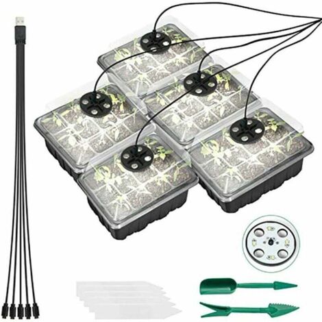 Plateaux De Demarrage De Graines Avec Humidite Reglable De Lumiere De Croissance, Kit De Germination De Serre De Base Pour La Culture De Graines A Partir De 60 Cellules (1/5)