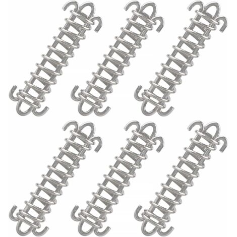 6pcs Tente Corde Résistante, Boucle Corde Ressort en Acier Inoxydable, pour Bâche, Tente, Grille Métallique(9.2CM) (1/5)