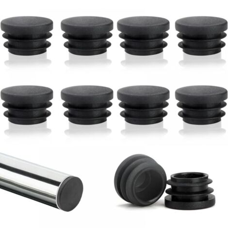 Lot de 10 capuchons de lattes rondes de 28 mm, capuchons de lattes en tube rond, capuchons de chaise ronds en plastique, capuchons d'ailes ronds, protection parfaite pour les meubles et les sols (1/4)