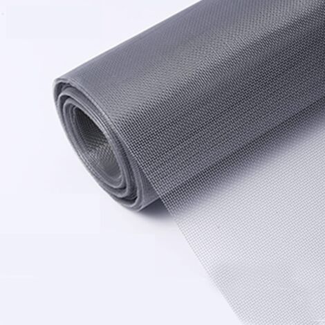 Moustiquaire de fenêtre 120x100cm, enrouleur réglable, maille en fibre de verre grise, durable et ignifuge, moustiquaire anti-insectes et anti-mouches (1/4)