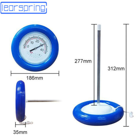 Thermomètre piscine flottant pneu Grand testeur de température de thermomètre à eau à détection d'eau flottante à tête ronde A (1/5)
