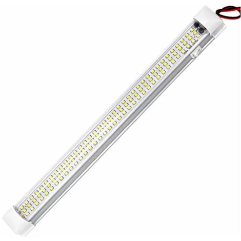 1pcs Barre lumineuse à LED d'intérieur 12 V 108 bandes lumineuses LED bande LED 12 volts avec interrupteur pour voiture camion lit fourgon bateau cargo armoire de remorque fermée éclairage