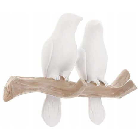 Patère Design Oiseau sur Arbre, Patère Porte Clés Murale d'Entrée, Patère Décorative 2 Oiseaux (1/5)
