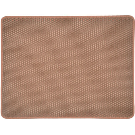 Tapis Litière Chat Bac à Litière pour Chats, Imperméable Non Toxique EVA,Double Couche en Nid d'abeille Design (3045cm, Marron) (1/5)