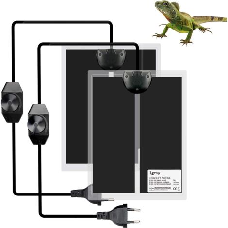 Tapis Chauffant pour Terrarium 2 pièces Tapis Chauffant pour Aquarium Vivarium Imperméable Contrôleur de Température pour Reptiles Lézards Geckos Serpents Tortues Araignées (2 pièces-7W) (1/5)