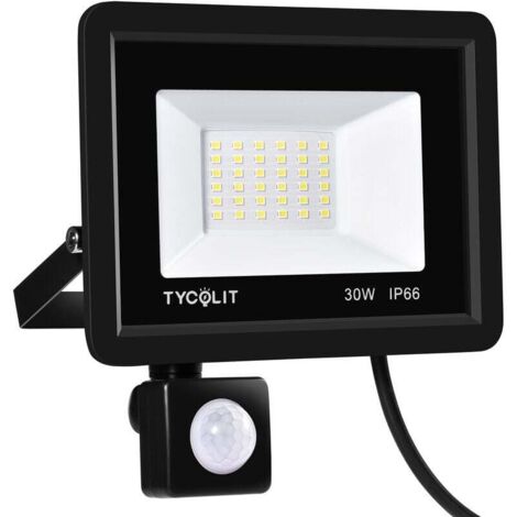 Projecteur LED Exterieur Detecteur de Mouvement 30W, Imperméable Spot LED Avec Détecteur, Blanc Froid Eclairage Exterieur, Lampe Exterieur pour Terrasse Garage Jardin (1/5)