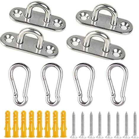 Plaques à œil en Acier Inoxydable, kit de matériel de Voile de Parasol très résistant pour Accessoires de Fixation de Parasol matériel de Suspension de Chaise pivotante (M6, 1A) (1/5)