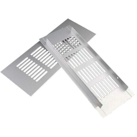 Grille de ventilation rectangulaire, grille de ventilation, grille de ventilation rectangulaire, grille de ventilation rectangulaire pour une ventilation idéale 80 × 200 mm 2 pièces (argent) (1/4)