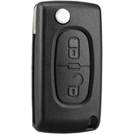 2 Boutons Coque Clé Compatible CE0523 clé à Rabat Pliable pour Peugeot 207 307 308 407 408 3008 5008 Citroen C2 C3 C4 C5 C6 C8 (2 Boutons, CE0523)