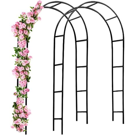 2 x Arche de jardin 240 x 140 x 37 cm pour plantes grimpantes, arche à rosiers, piquet, décoration extérieure (1/5)