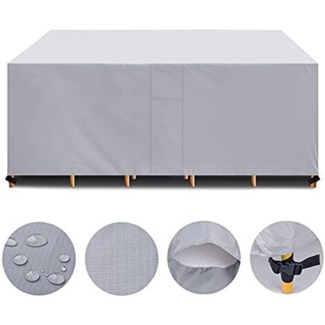 Housse de mobilier de jardin, housse de protection , Bâche pour meubles de jardin Housse de protection coupe-vent imperméable Housse de table de jardin Tissu Oxford respirant pour meubles de jardin 26 (1/5)