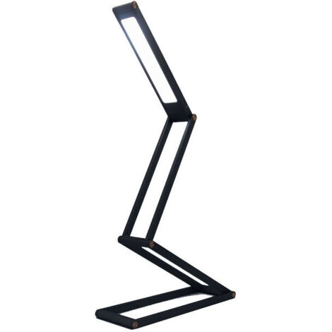 Lampe de bureau LED, lampe de chevet, lampe de table pliable, aluminium, sans fil, rechargeable par USB, câble USB (noir) (1/5)