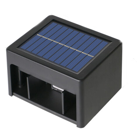Paquet de 2 appliques murales solaires, lumière solaire LED pour jardin extérieur, applique murale Led extérieure IP65 étanche lumière de porte solaire (1/5)