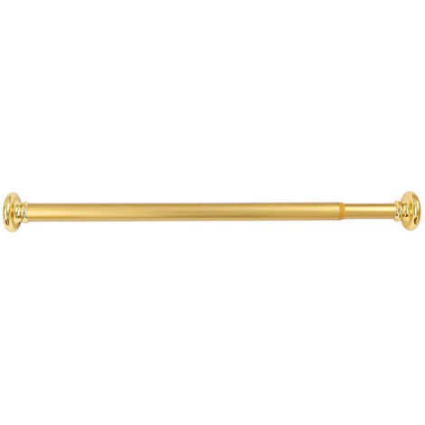 Barre pour rideau de douche Sèche linge rétractable salle de bain tige aluminium doré 70-120 (1/4)