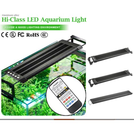 Ikodm – Lampe LED aquarium 20W – Spectre complet avec télécommande – 4 modes d'effets météorologiques – Éclairage pour plantes aquatiques (1/5)