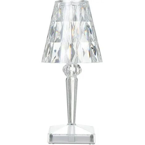 Lampe De Table En Cristal De Diamant, Lampe De Chevet De Chambre En Cristal Rechargeable Par Usb, Temperature/Luminosite Reglables, type tactile (1/5)