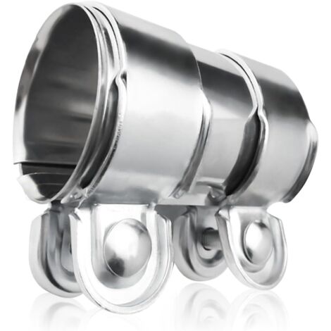 Collier Échappement 50mm, Double Collier D'Échappement Universel, Bande De Tuyau De Silencieux D'Échappement Connecteur Bout À Bout Virole De Serrage D'Échappement En Acier Inoxydable (1/4)