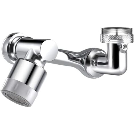 Robinet de filtre anti-éclaboussures universel, extension de robinet de filtre rotatif à 1080 °, mousseur rotatif pour robinet pulvérisateur en oxygène pour cuisine salle de bain (1/5)