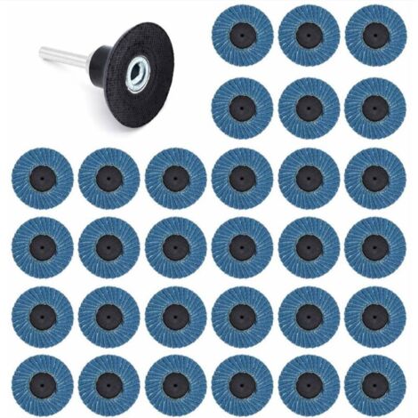 31 Pcs 2 Pouces 50mm Disques Abrasifs Disques à Lamelles 40Grit 60Grit 80Grit Disque de finitions pour meuleuse (1/5)