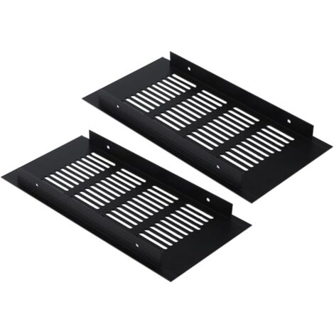 Grille de ventilation rectangulaire, grille de ventilation, grille de ventilation rectangulaire, grille de ventilation rectangulaire pour une ventilation idéale 80 × 200 mm 2 pièces (noir) (1/5)