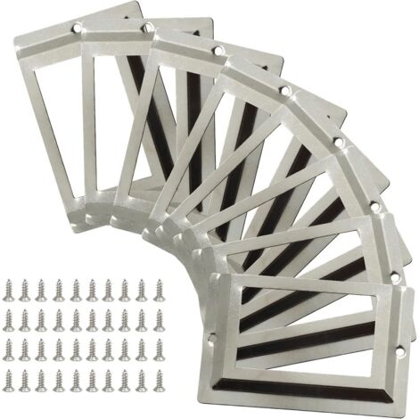 Lot de 24 porte-étiquettes antiques 81 mm x 51 mm, cadres métalliques pour cartes de visite, pour bibliothèque, tiroir, armoire de bureau, avec vis (argent) (1/5)