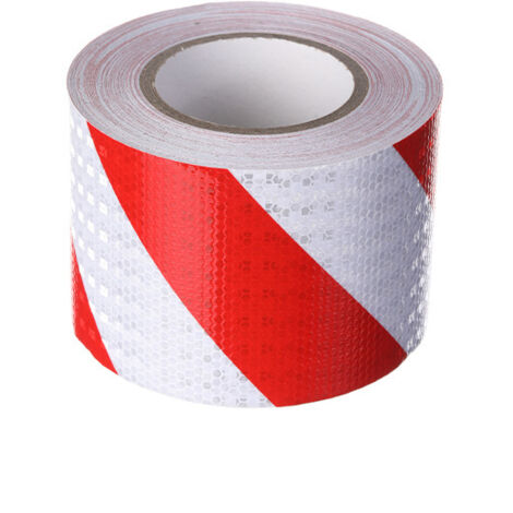 Bande de signalisation réfléchissante en sergé rouge et blanc de 10 cm de large et 25 m de long Ruban de signalisation (1/5)