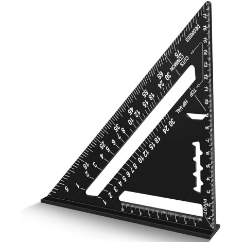 Règle équerre de charpentier, outil de mesure de haute précision, règle multifonction en aluminium, outil de bricolage-7inch (1/5)