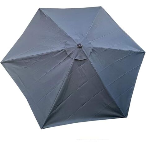 Housse de rechange pour parasol, 6 baleines, 2 m, imperméable, anti-UV, tissu de rechange, gris (1/4)