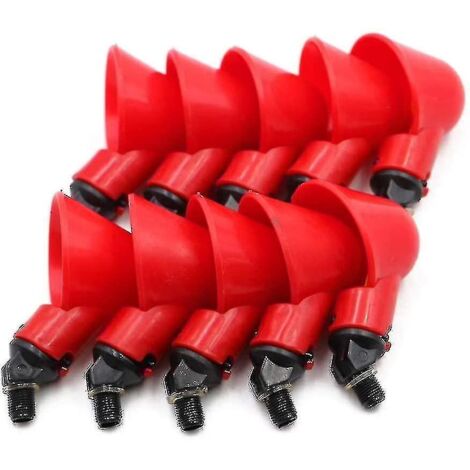 10 PCS Volaille Automatique Abreuvoir, Buveur de volaille,Poulet Abreuvoir D'eau,Buveurs Automatiques Abreuvoirs en Plastique Rouge (1/4)