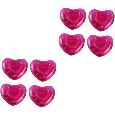 8 porte-gobelets gonflables flottants en forme de coeur Dessous de verre flottants pour la piscine Dessous de verre gonflables pour l'eau Boissons flottantes Jouets de fête à la piscine roses Boissons